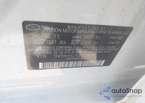 2016 Hyundai Elantra Se из США, поврежденный, VIN 5NPDH4AE4GH758626